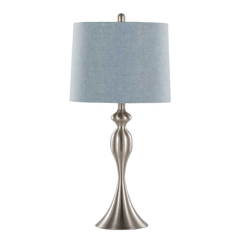Pair of Lumi Source Ashland Contemporary Table Lamps set, featuring sleek design with fabric shades and modern metal bases.