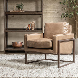 Classic Home Ken club chair in a timeless design, shown from the front.