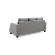 Glory Furniture Sandridge stationary sofa with plush cushions and wooden legs, ideal for modern living room decor.