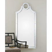 Uttermost Acacius Pearl Silver arched wall mirror with elegant frame, showcasing a stylish and sophisticated decorative mirror design.