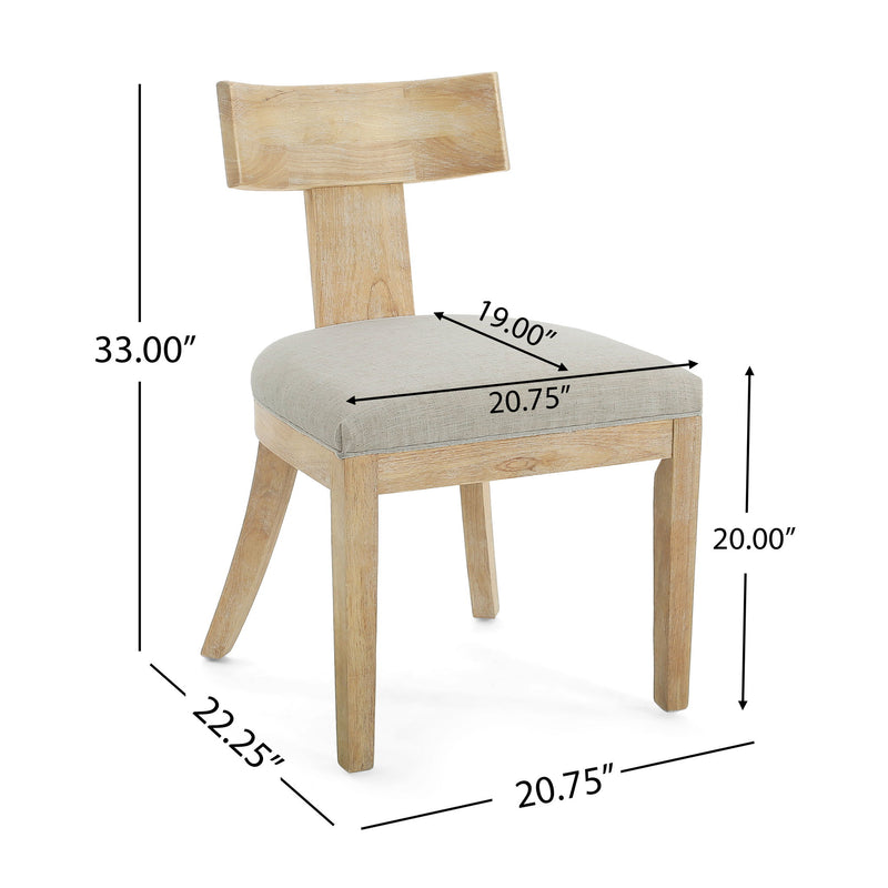 Contemporary Fabric Upholstered Side Dining Chairs Set With Curved Back - R&R Furniture Gallery (Fountain Valley, CA)