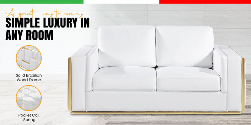 1130 - Top Grain Italian Leather Sofa - R&R Furniture Gallery (Fountain Valley, CA)