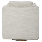 Silver Corben Swivel Armchair by Uttermost with a modern design and cushioned seat for comfortable seating.