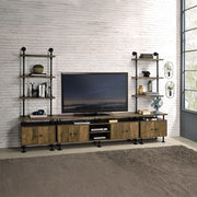Ensata II - TV Stand - Rustic Oak & Black - R&R Furniture Gallery (Fountain Valley, CA)