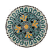 Black outdoor side table with tile mosaic tabletop by Noble House, featuring a sturdy design and vibrant mosaic pattern.