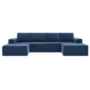 Modular U Shaped Sectional With Ottomans, Luxury Cloud Floor Couch With Deep Seat Fully Compressed Upholstered Sofa - R&R Furniture Gallery (Fountain Valley, CA)
