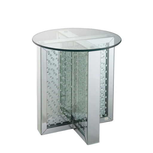 Nysa - 23" End Table - Mirrored & Faux Crystals - R&R Furniture Gallery (Fountain Valley, CA)