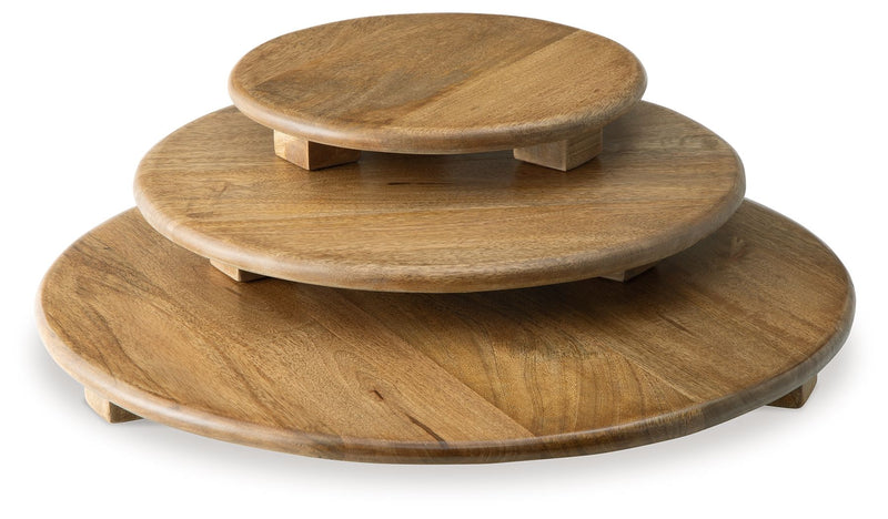 Kaidler - Tray Set (Set of 3) - Brown - R&R Furniture Gallery (Fountain Valley, CA)