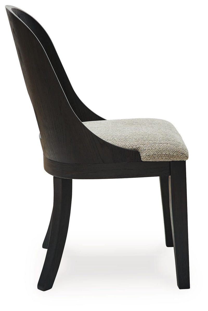 Rowanbeck - Dining Upholstered Side Chair (Set of 2) - Gray / Black - R&R Furniture Gallery (Fountain Valley, CA)
