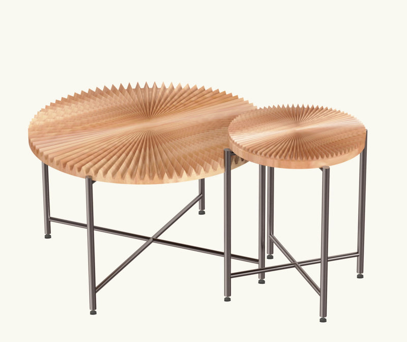 Radial - Pattern Coffee And End Table Set Waterproof Cover, Distressed Cylindrical Design (Set of 2) - R&R Furniture Gallery (Fountain Valley, CA)