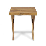 Passion - Outdoor Side Table With Cross Base And Slatted Top - Teak - R&R Furniture Gallery (Fountain Valley, CA)