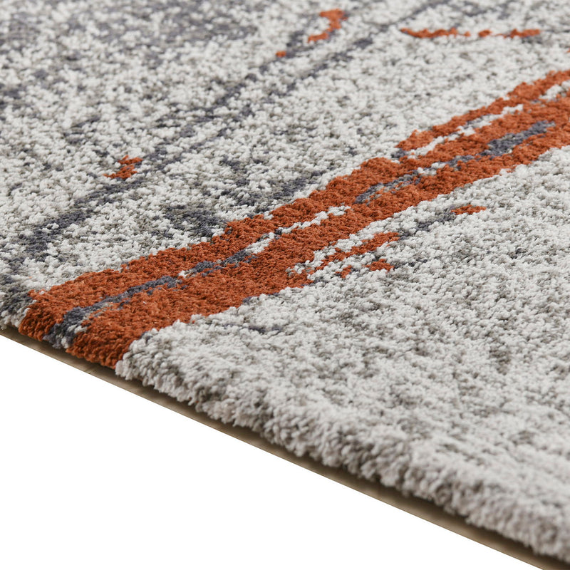 Quarry - 5' X 6.5' Abstract Area Rug - Gray / Orange - R&R Furniture Gallery (Fountain Valley, CA)