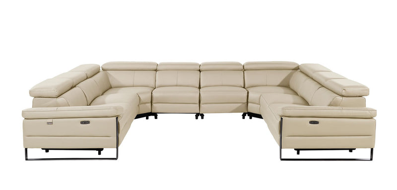 1246 - 8-Piece U-Shaped Modular Power Reclining Sectional With 4 Power Recliners And Power Headrests