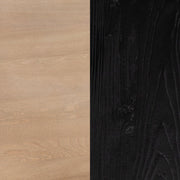 Classic Home Lunen 55-inch round dining table in Soft Reef Noir with a smooth, modern surface and sturdy legs.