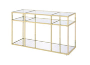 Uchenna - Sofa Table - Clear Glass & Gold - R&R Furniture Gallery (Fountain Valley, CA)