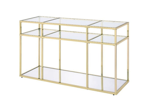 Uchenna - Sofa Table - Clear Glass & Gold - R&R Furniture Gallery (Fountain Valley, CA)