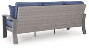 Half Moon Beach - Sofa With Cushion - Blue / Gray - R&R Furniture Gallery (Fountain Valley, CA)