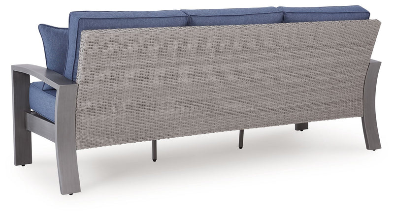 Half Moon Beach - Sofa With Cushion - Blue / Gray - R&R Furniture Gallery (Fountain Valley, CA)