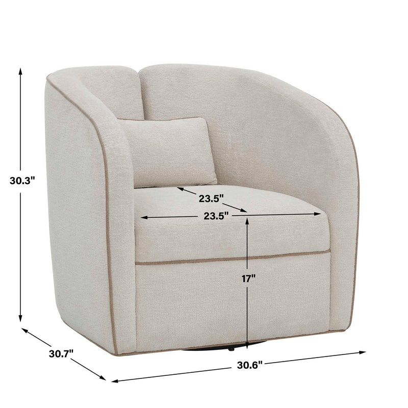 Vega - Ecru Swivel Chair - White