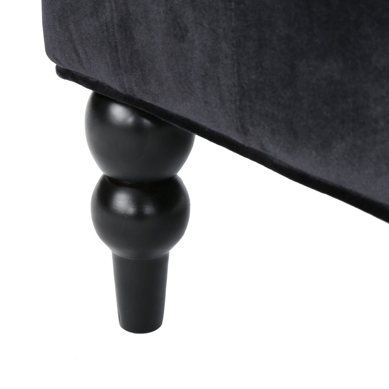 Noble House upholstered loveseat with wing back design and diamond tufting, featuring plush seating and elegant style.