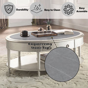 Kasa - Coffee Table - Sintered Stone Top & Champagne - R&R Furniture Gallery (Fountain Valley, CA)