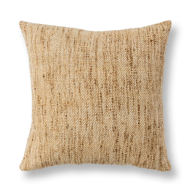 Classic Home Mecca 22x22 inch natural accent pillow with textured fabric, perfect for adding style to living spaces.
