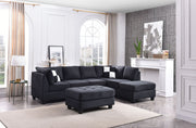 Glory Furniture Malone Comfort Sectional sofa with plush cushions and neutral fabric, showcased in a modern living room setting.