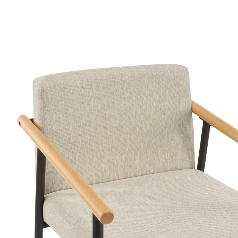 Mid Century Modern Counter Stool Set With Iron Frame