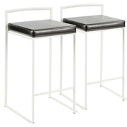 Lumi Source Fuji Simple Elegance contemporary stackable counter stool set with sleek design and modern wooden finish.
