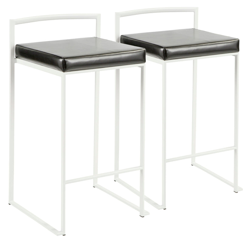 Lumi Source Fuji Simple Elegance contemporary stackable counter stool set with sleek design and modern wooden finish.