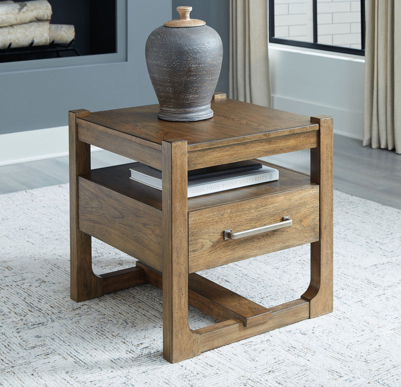 Cabalynn - Square End Table - Light Brown - R&R Furniture Gallery (Fountain Valley, CA)