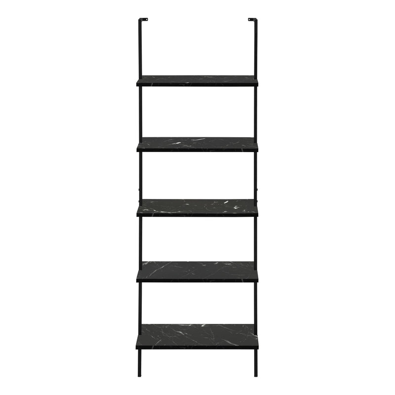 Bookshelf, Bookcase, Etagere, Ladder, 5 Tier, For Office, Marble Look Contemporary & Modern