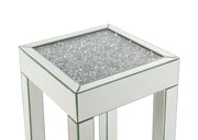 Noralie - 16" Square End Table With Glass Top - Mirrored & Faux Diamonds - R&R Furniture Gallery (Fountain Valley, CA)