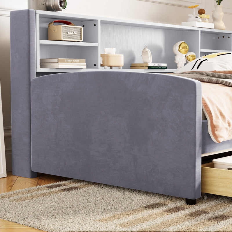 Luxurious Upholstered Platform Bed With Storage Drawers - R&R Furniture Gallery (Fountain Valley, CA)