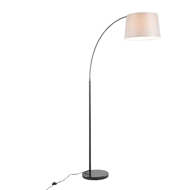 Lumi Source March contemporary floor lamp with sleek design, metal stand, and adjustable arm in a modern living space setting.
