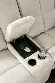 Orlen - Double Reclining Loveseat With Console - Winter - R&R Furniture Gallery (Fountain Valley, CA)