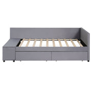 L Shaped Upholstered Platform Bed With Storage And Drawers - R&R Furniture Gallery (Fountain Valley, CA)