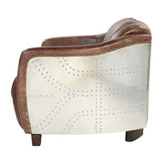 Brancaster - Loveseat - Retro Brown Top Grain Leather & Aluminum - R&R Furniture Gallery (Fountain Valley, CA)