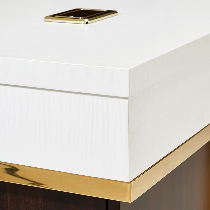 Belmont Place - Desk - White / Dark Brown - R&R Furniture Gallery (Fountain Valley, CA)