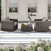 Wicker Seating Group Set With Table And Cushions - R&R Furniture Gallery (Fountain Valley, CA)