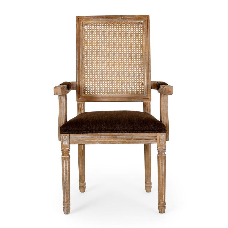 Elegant French Country Style Dining Chair With Cane Backrest - R&R Furniture Gallery (Fountain Valley, CA)