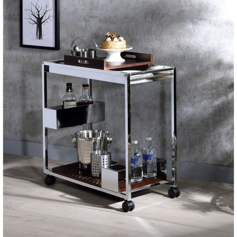 Lisses - Serving Cart - Chrome - R&R Furniture Gallery (Fountain Valley, CA)