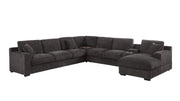 Celine - Corner Sectional Sofa With Right Facing Chaise, Cupholders, And Charging Ports - Gray - R&R Furniture Gallery (Fountain Valley, CA)