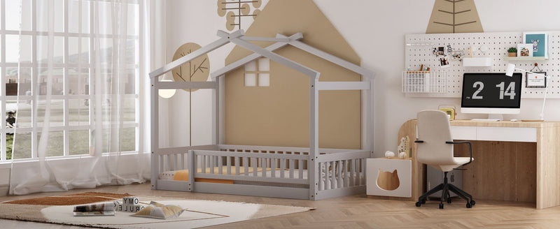 Bed House Bed Frame With Fence - R&R Furniture Gallery (Fountain Valley, CA)