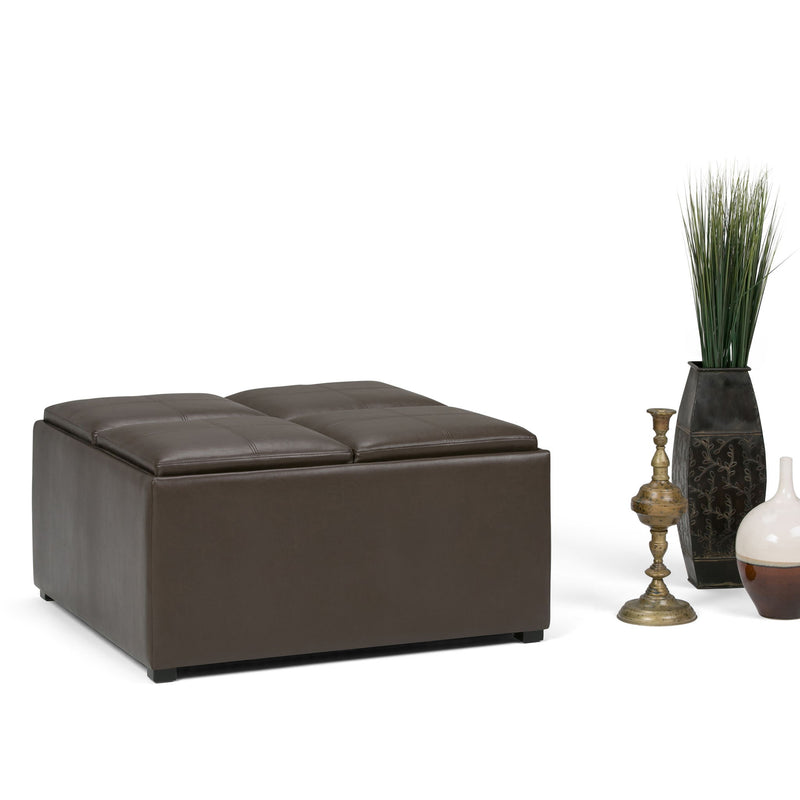 Avalon - Square Coffee Table, Storage Ottoman - R&R Furniture Gallery (Fountain Valley, CA)