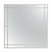 Silver Champagne Madison mirror by Glory Furniture showcasing a sleek, modern design with a reflective surface and elegant frame.
