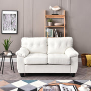 Glory Furniture Gallant stationary loveseat with plush fabric and cushioned armrests, ideal for cozy living room seating.