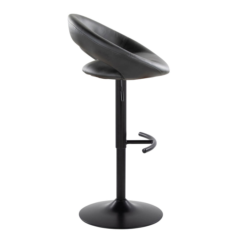 Lumi Source Posh contemporary adjustable barstools set with swivel seats, rounded T footrest, modern design, and wooden finish.
