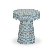 Lady - Capiz Shell Round Side Table - Blue Ribbon - R&R Furniture Gallery (Fountain Valley, CA)