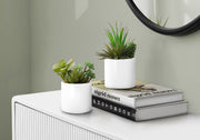 Set of 2 artificial succulent plants in stylish pots by 8th Street, perfect for home or office decor.